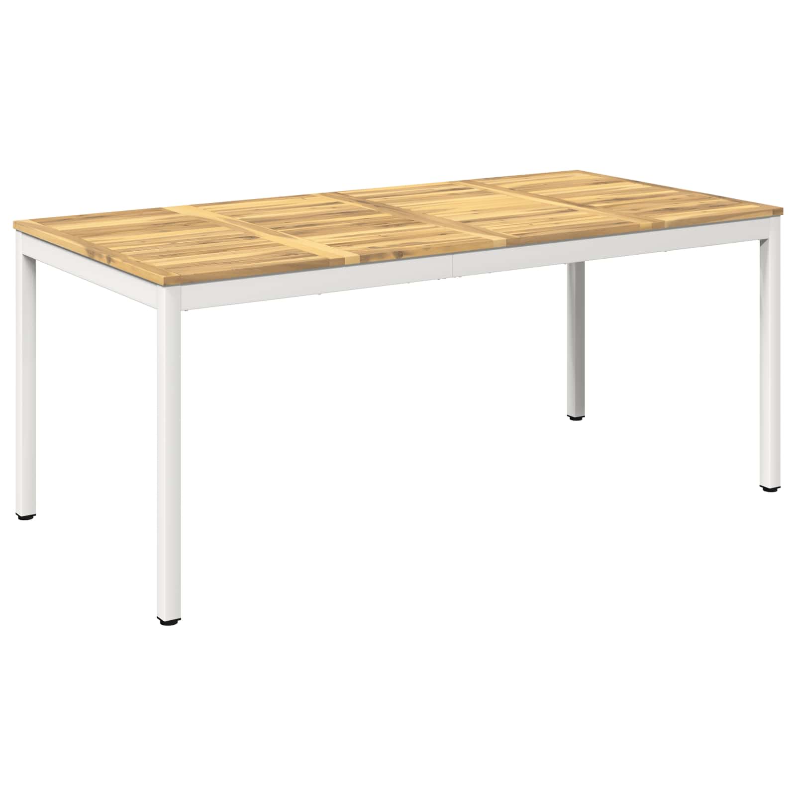 Tuindiner tafel Wit 147 x 88,5 x 75 cm Massief Acaciahout