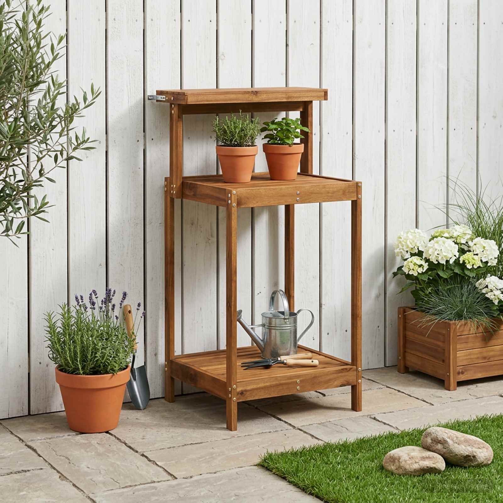 Buiten pottingbank 56,5 x 48,5 x 107 cm Massief Acaciahout