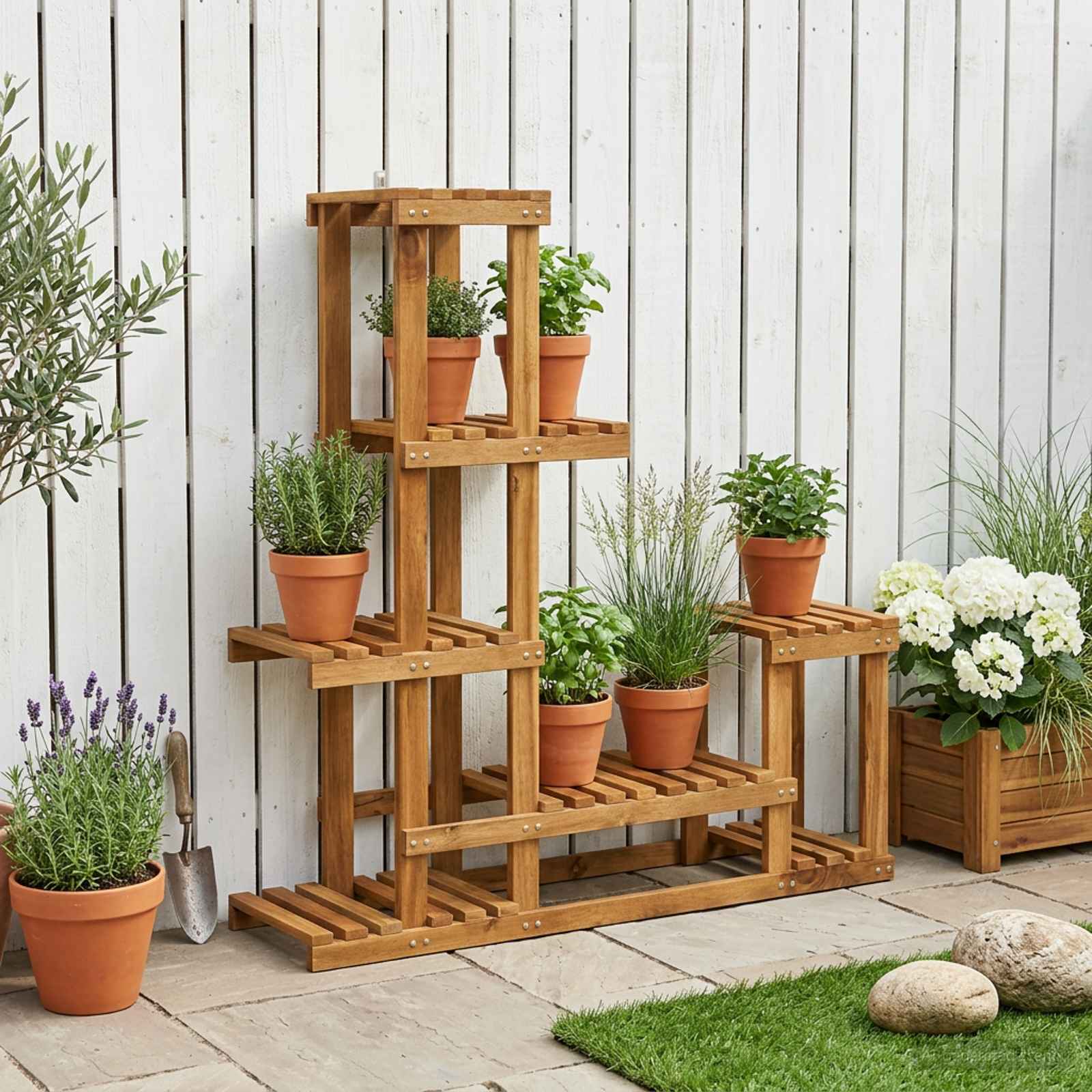 Plantenstandaard Naturel 93,5 x 25 x 91,5 cm Massief Acaciahout