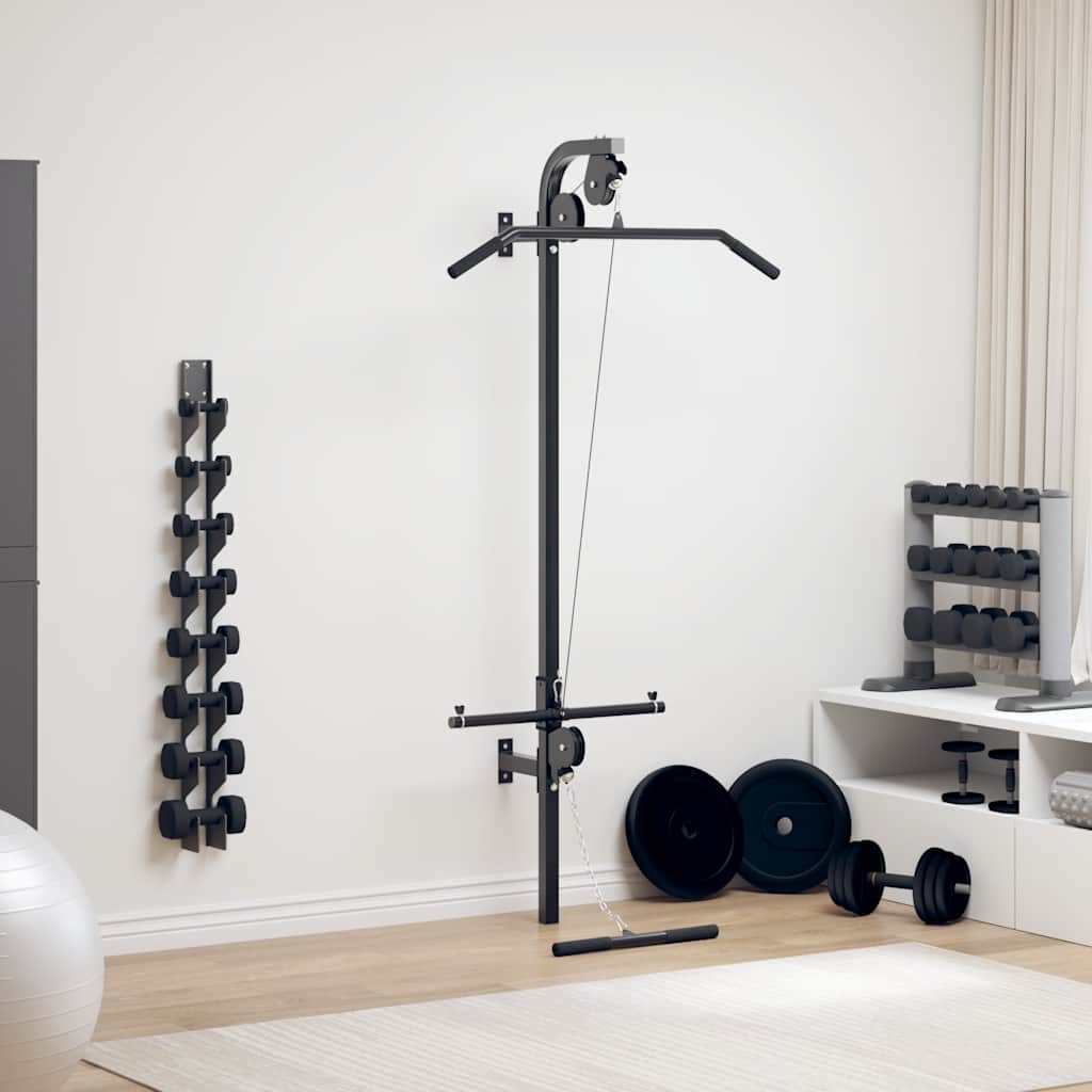 Home gym met 2 katrollen wandgemonteerd
