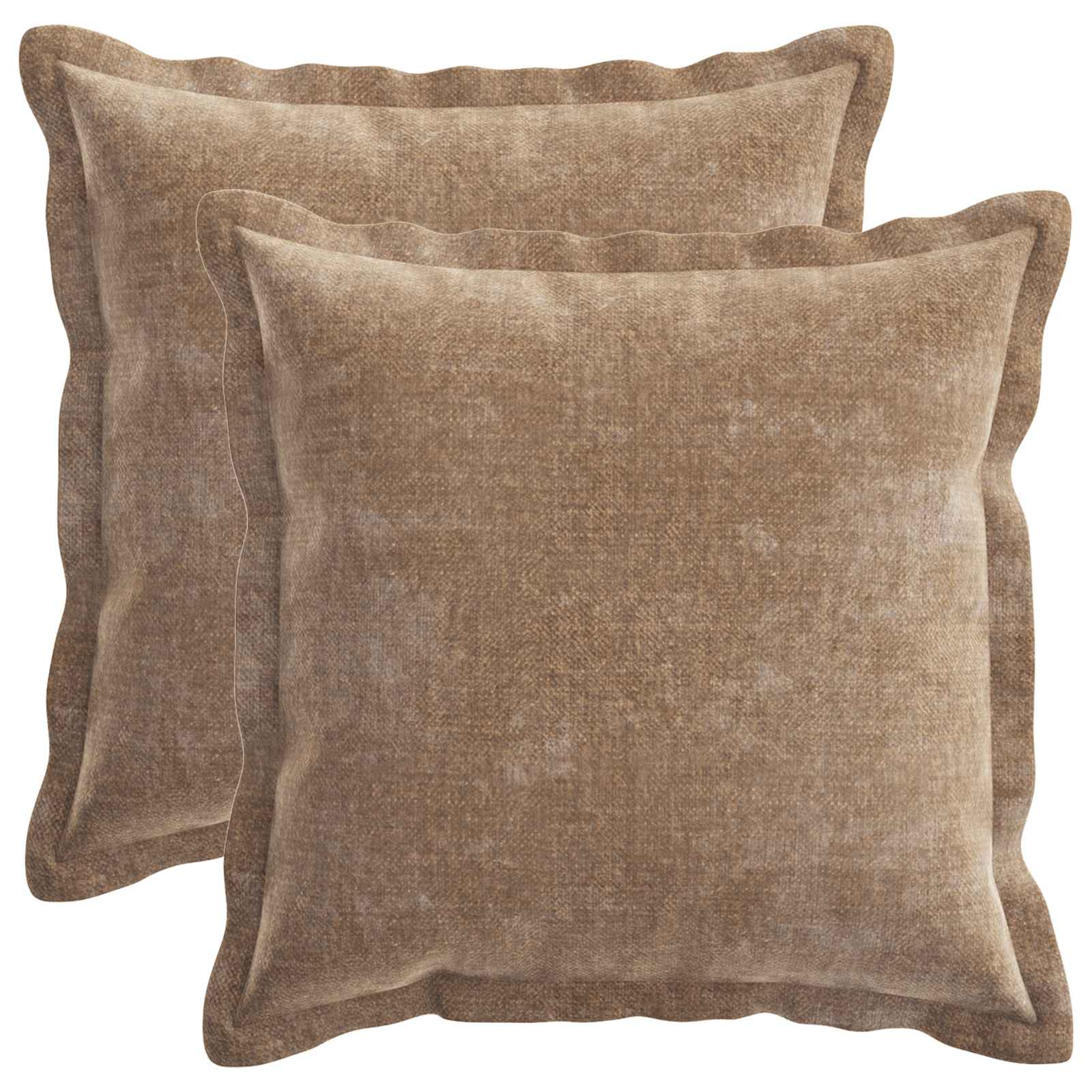 Kussensloop 2 st HOUTEN Bruin 40 x 40 cm Chenille Stof