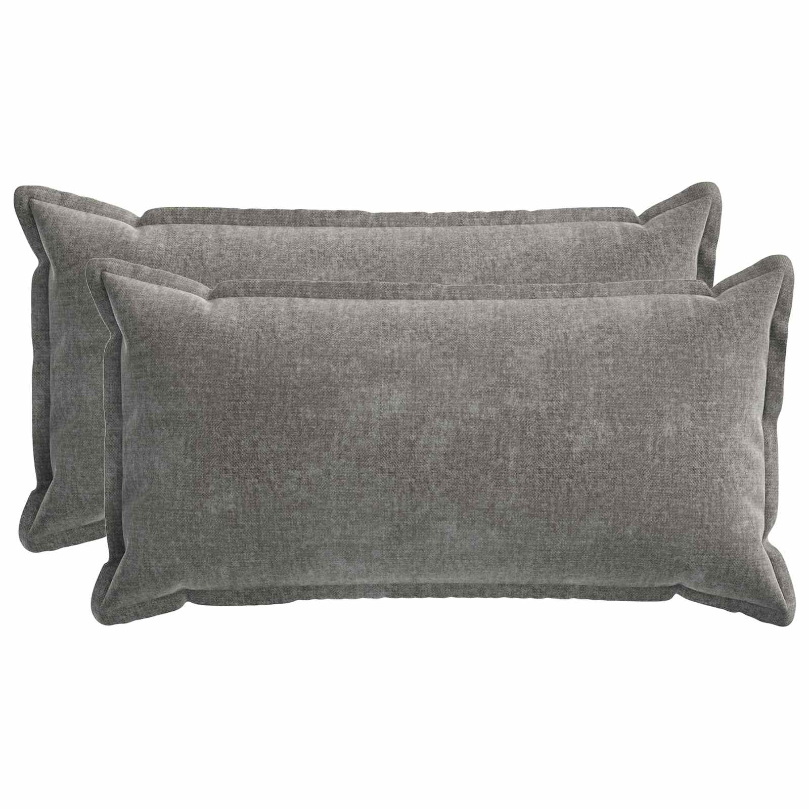 Kussensloop 2 st HOUTEN Donkergrijs 40 x 80 cm Chenille Stof