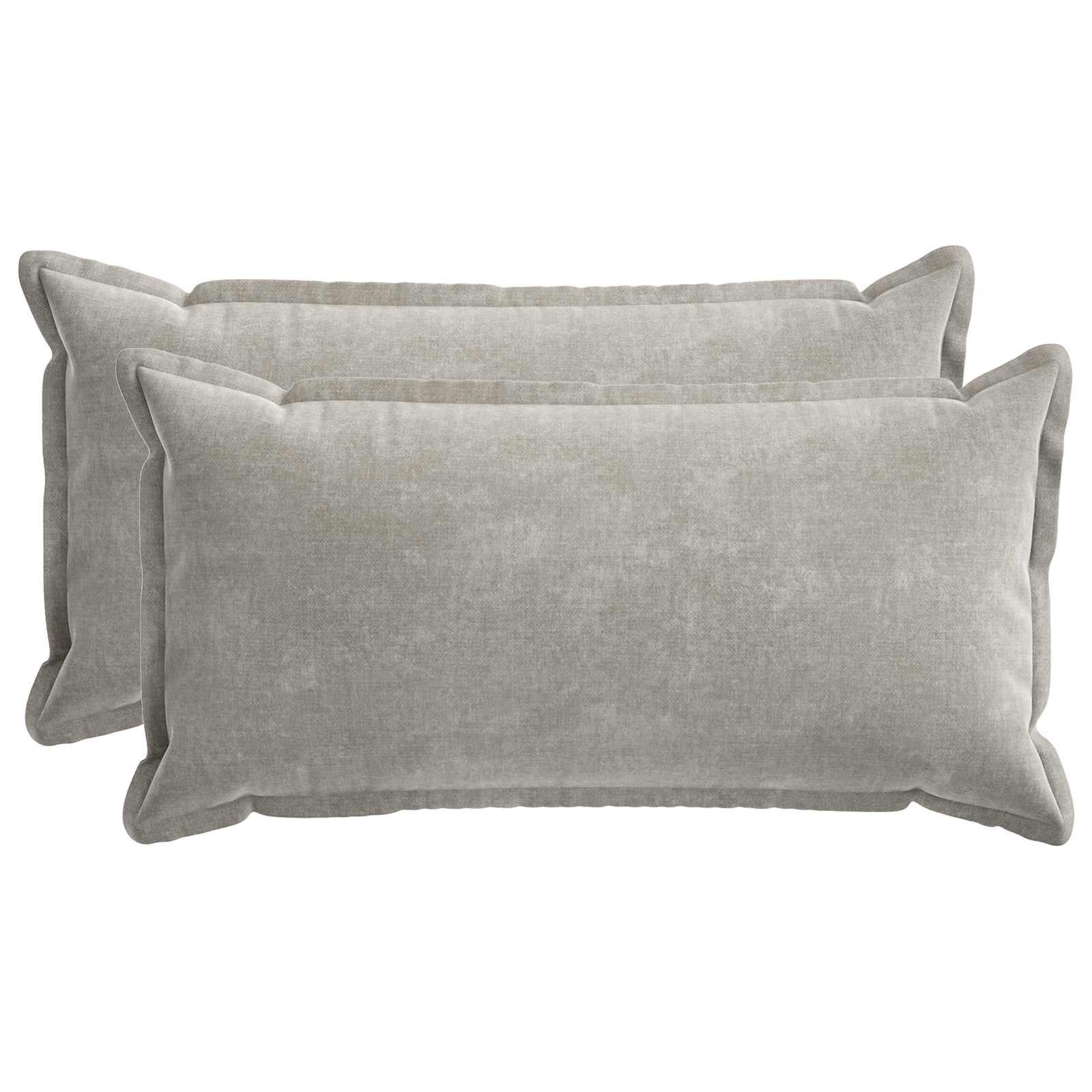Kussensloop 2 st HOUTEN Lichtgrijs 40 x 80 cm Chenille Stof