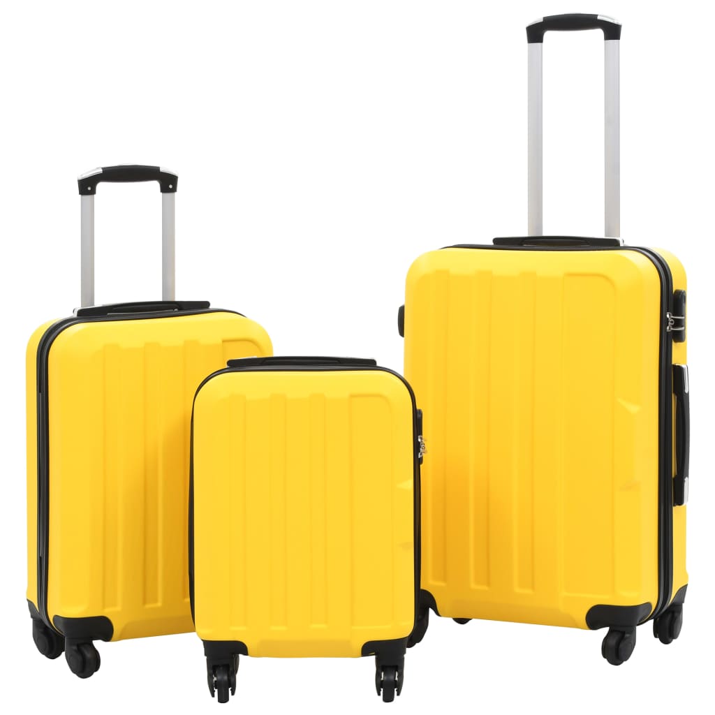 3-delige Harde kofferset ABS geel – afbeelding 1