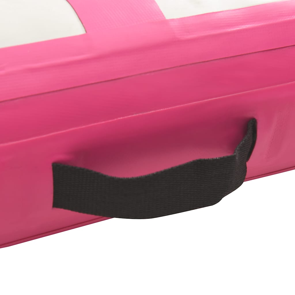 Gymnastiekmat met pomp opblaasbaar 200x200x20 cm PVC roze – afbeelding 5