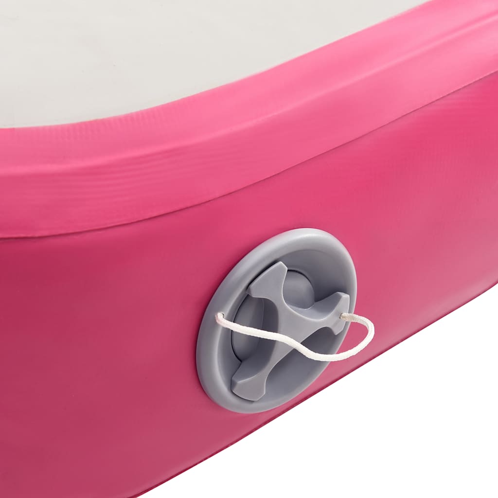 Gymnastiekmat met pomp opblaasbaar 200x200x20 cm PVC roze – afbeelding 7
