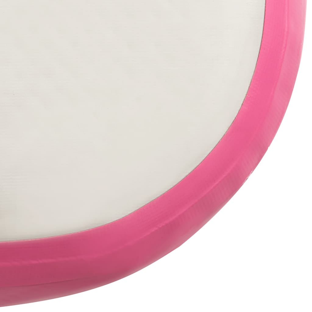 Gymnastiekmat met pomp opblaasbaar 200x200x20 cm PVC roze – afbeelding 9