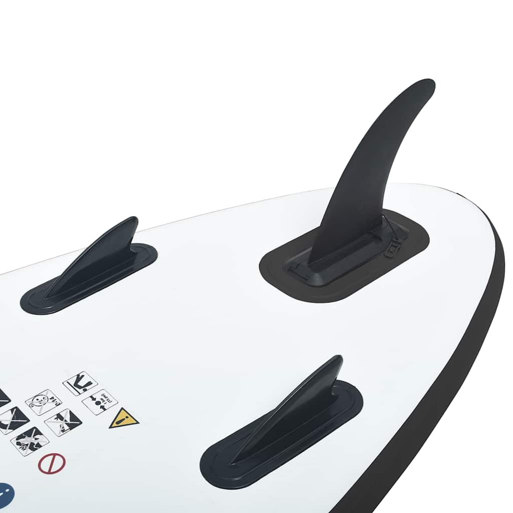 Stand Up Paddleboardset opblaasbaar zwart en wit – afbeelding 7