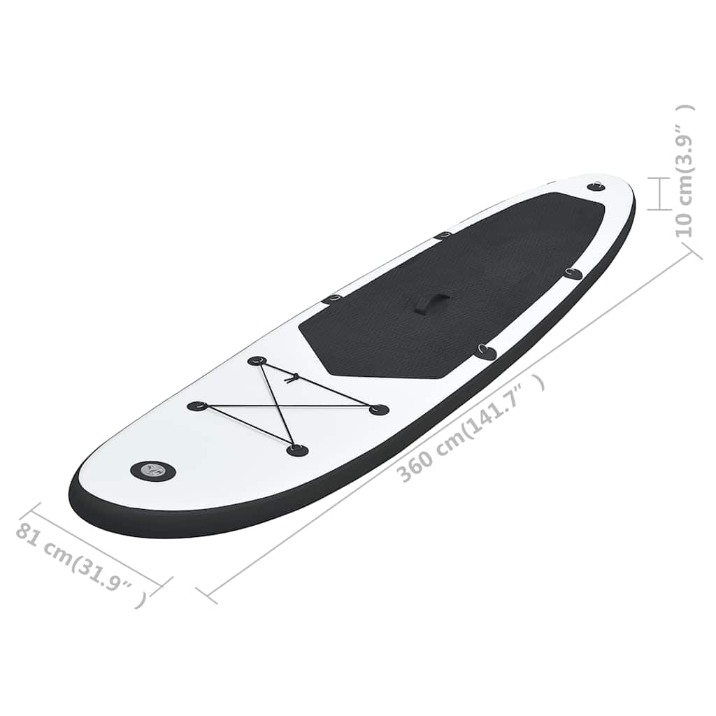 Stand Up Paddleboardset opblaasbaar zwart en wit – afbeelding 9