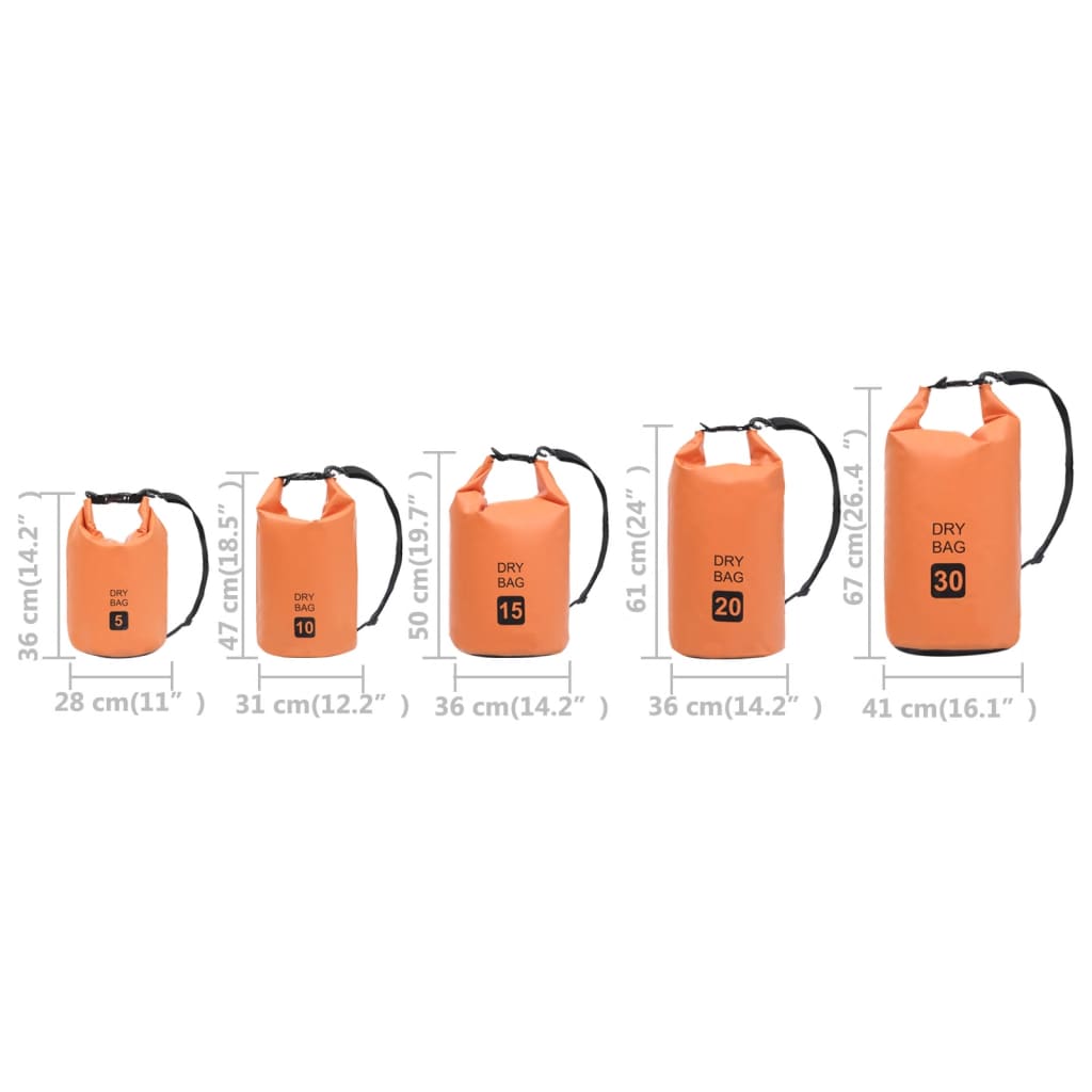 Drybag 10 L PVC oranje – afbeelding 10