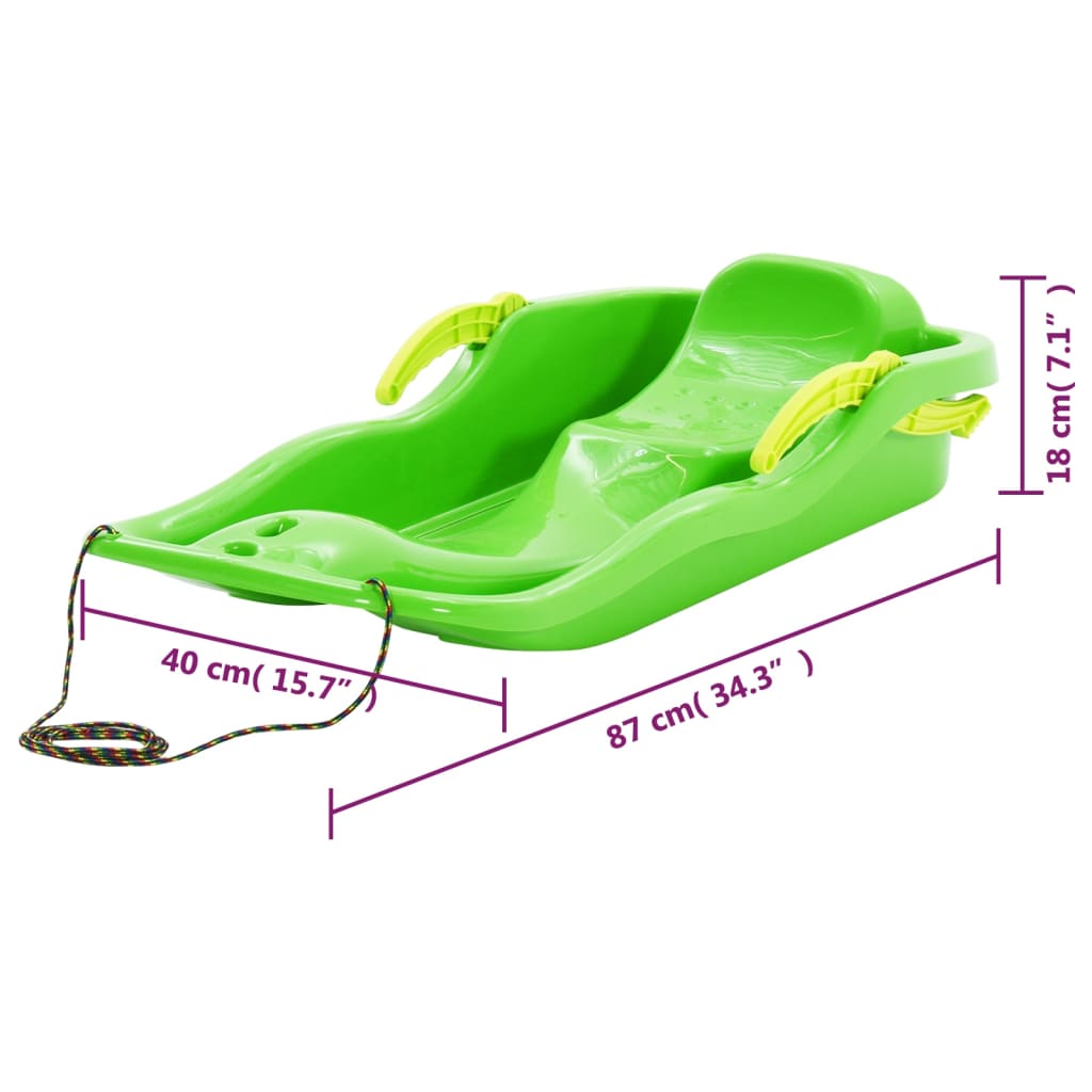Slee met remmen 87x40x18 cm polypropeen groen – afbeelding 7