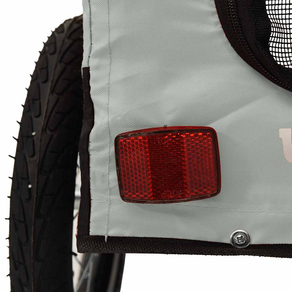 Hondenfietstrailer oxford stof en ijzer grijs en zwart – afbeelding 11