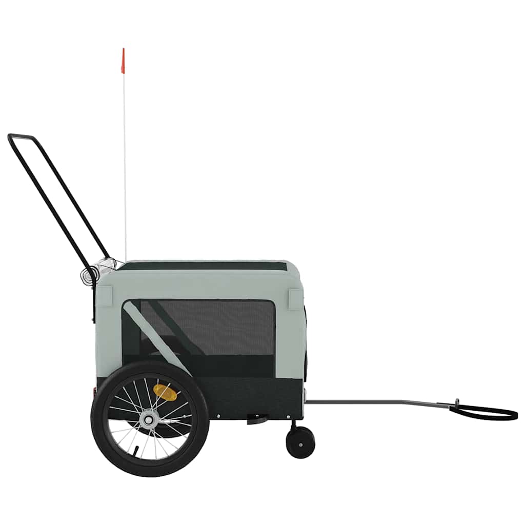Hondenfietstrailer oxford stof en ijzer grijs en zwart – afbeelding 7