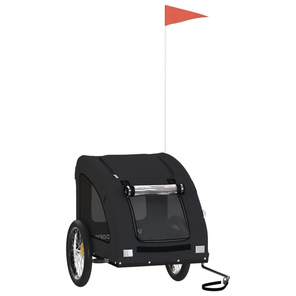 Hondenfietstrailer oxford stof en ijzer zwart – afbeelding 2