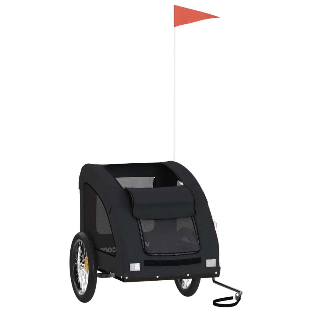 Hondenfietstrailer oxford stof en ijzer zwart – afbeelding 3