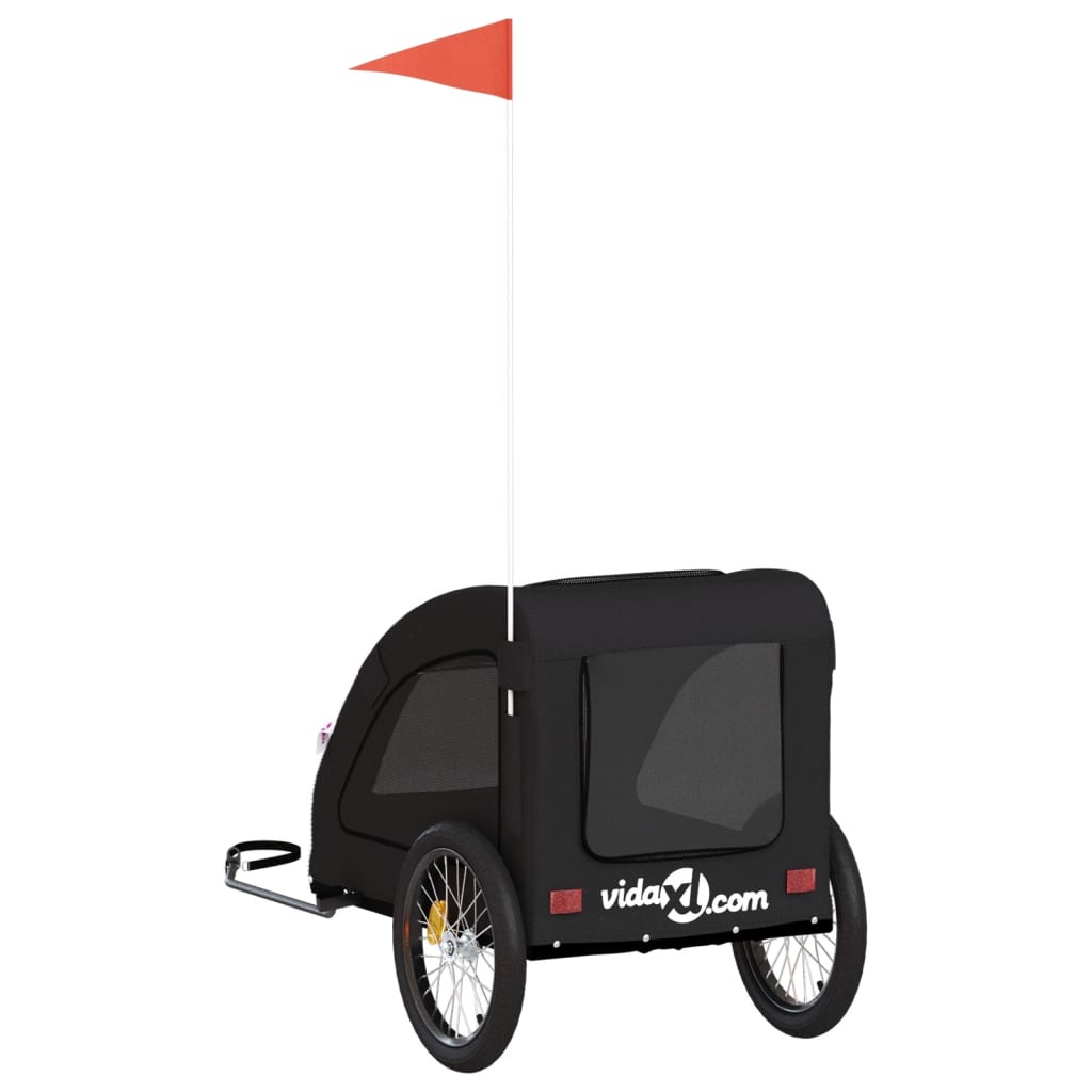 Hondenfietstrailer oxford stof en ijzer zwart – afbeelding 8