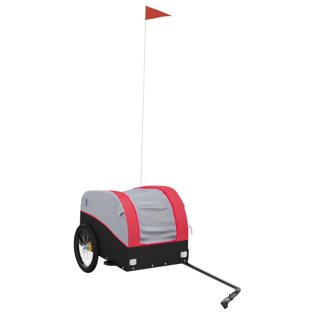 Fietstrailer 30 kg ijzer zwart en rood – afbeelding 2