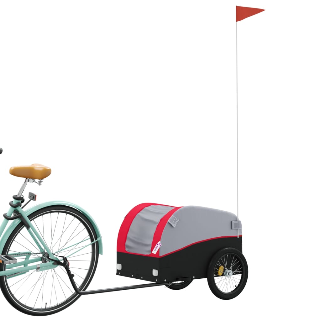 Fietstrailer 30 kg ijzer zwart en rood – afbeelding 3