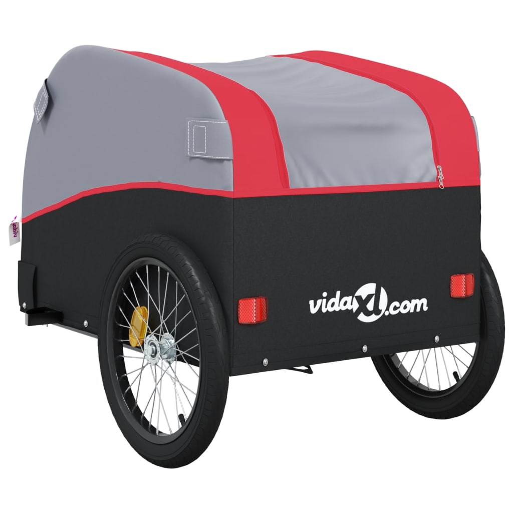 Fietstrailer 30 kg ijzer zwart en rood – afbeelding 8
