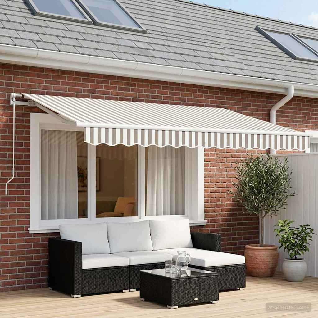 Vervangingsdoek voor zonnescherm Lichtgrijs en wit. 3 x 2,5 m