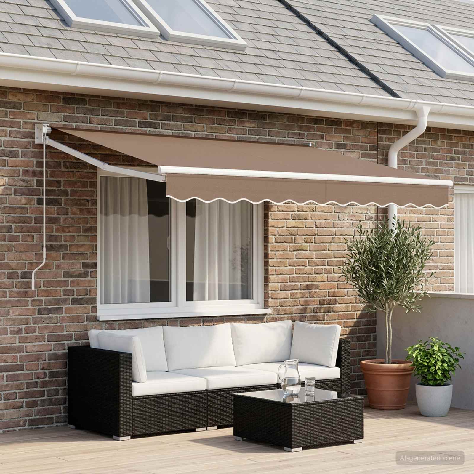 Vervangingsdoek voor zonnescherm Taupe 4 × 3 m Polyester