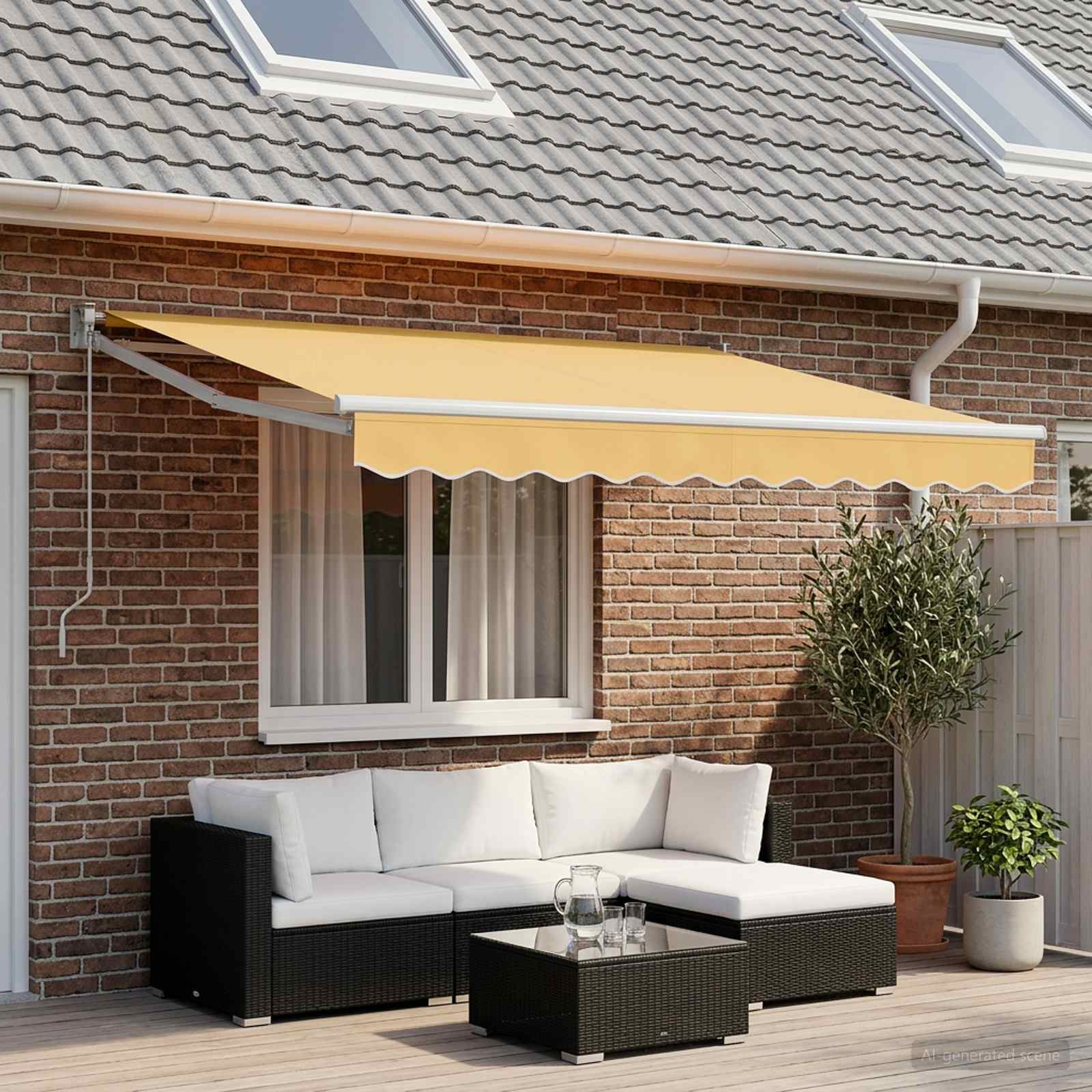 Vervangingsdoek voor zonnescherm Zand 4,5 × 3 m Polyester