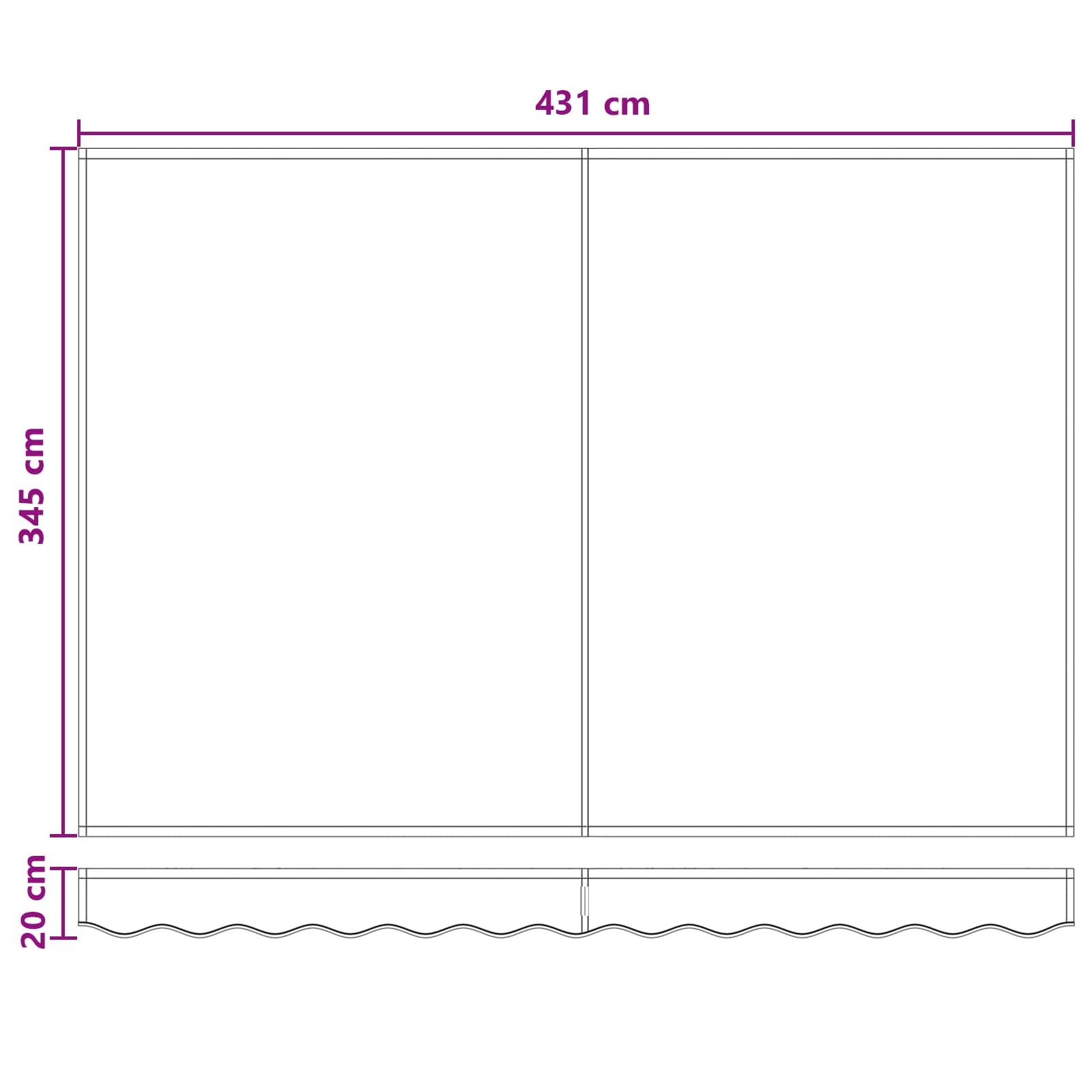 Vervangingsdoek voor zonnescherm Lichtgrijs en wit. 4,5 × 3,5 m – afbeelding 8